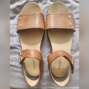 Dr. Scholl's Brown Leather Buckle Sandals with Stud Accents Size 11